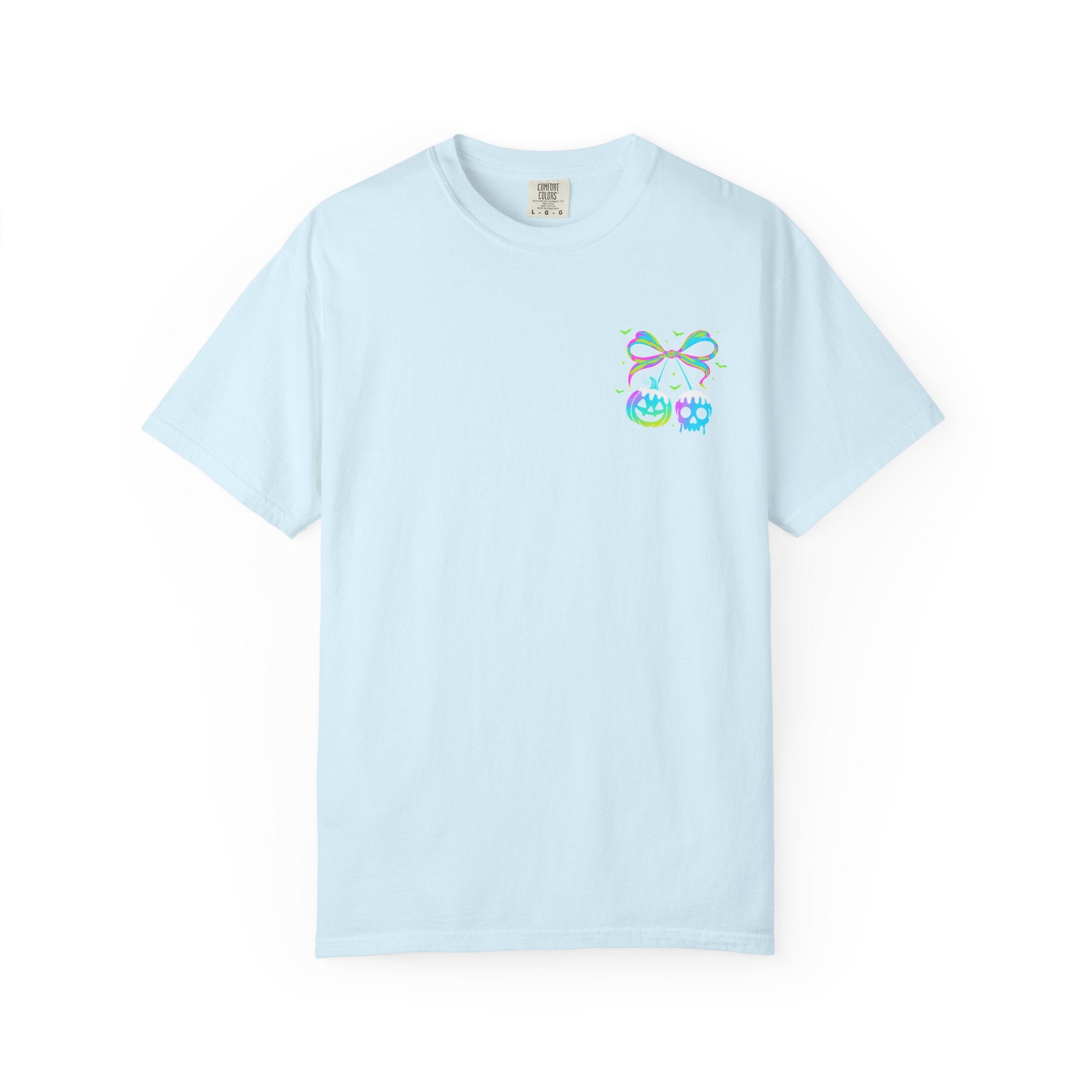 Boo Halloween Graphic T-Shirt — Cute Pastel Ghost & Bow Tee