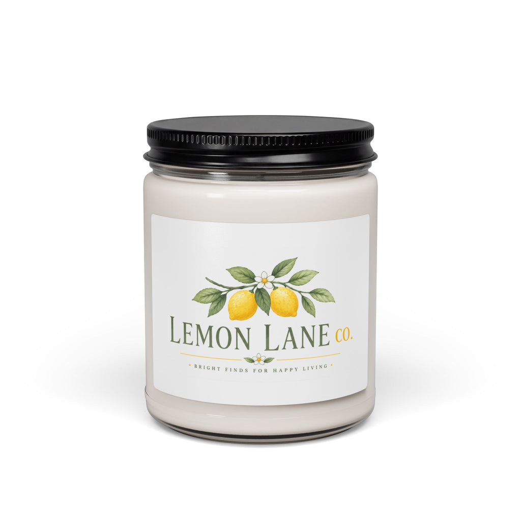 Lemon Lane Co. 9oz Scented Soy Candle — Fresh Lemon Citrus Jar Candle for Home, Kitchen & Gifting