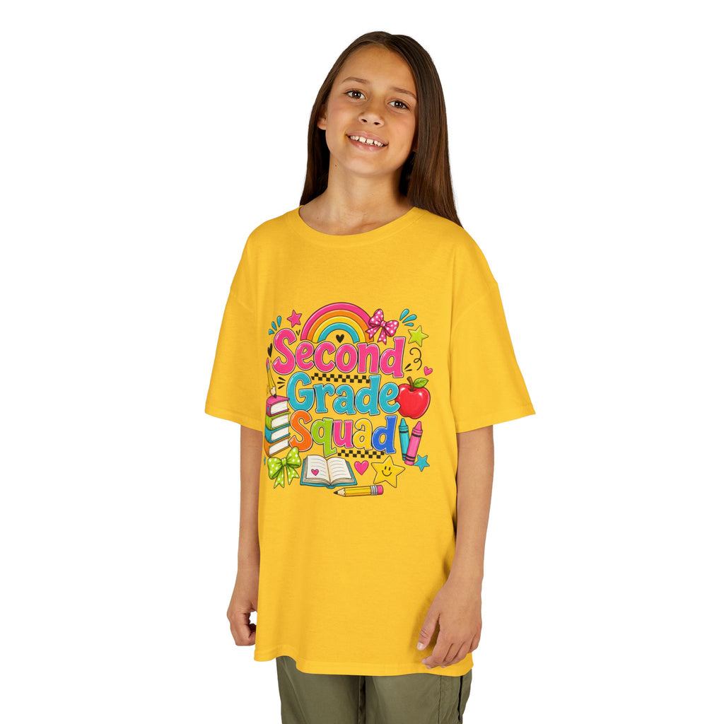 Second Grade Squad Kids T‑Shirt — Colorful Back-to-School Tee