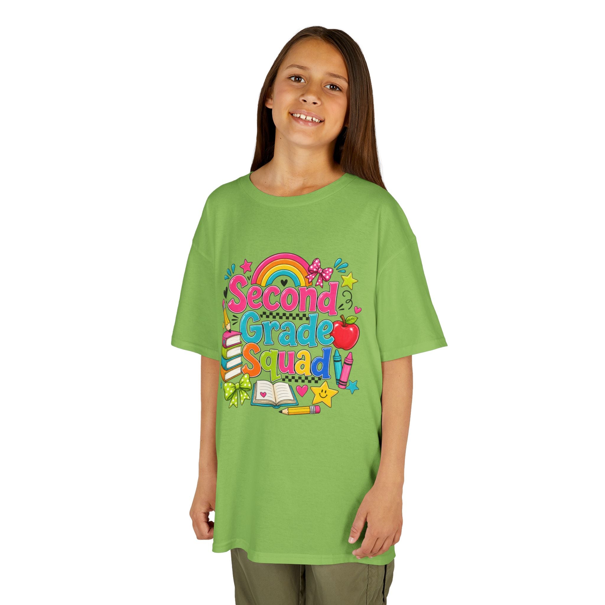 Second Grade Squad Kids T‑Shirt — Colorful Back-to-School Tee