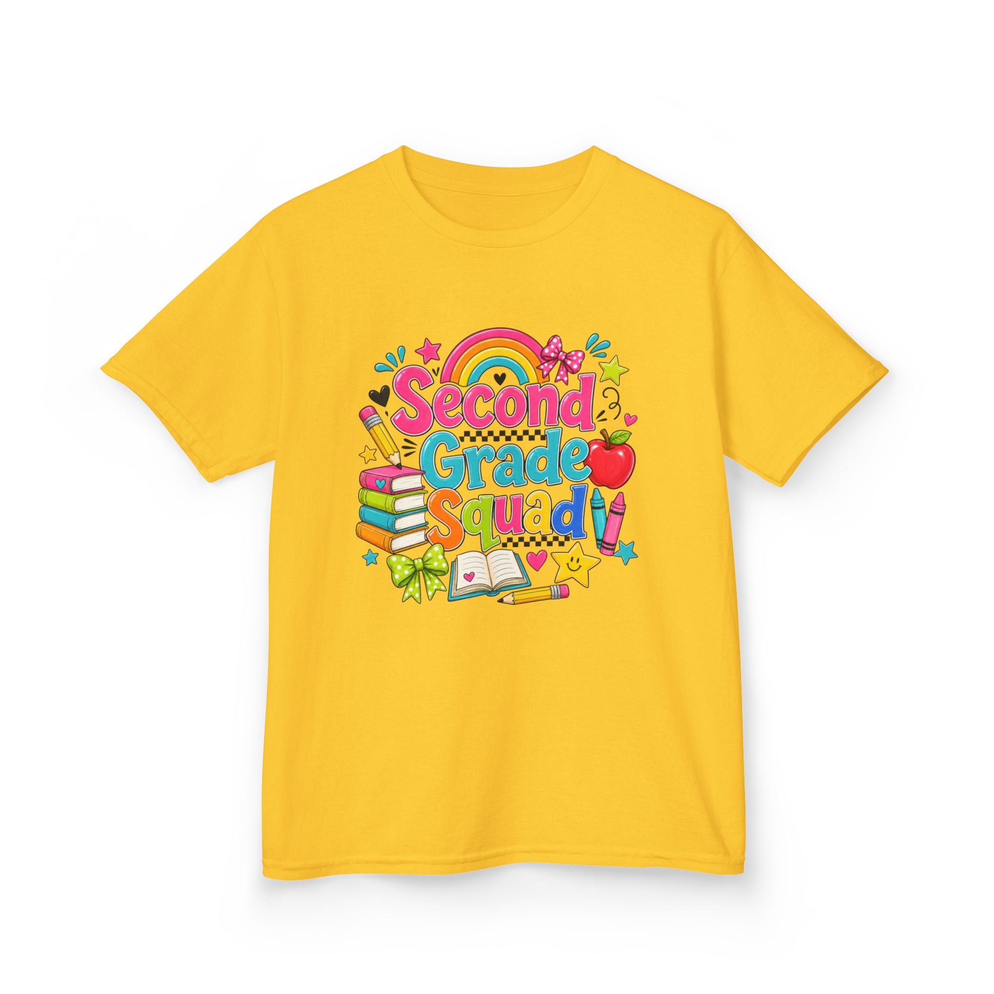 Second Grade Squad Kids T‑Shirt — Colorful Back-to-School Tee