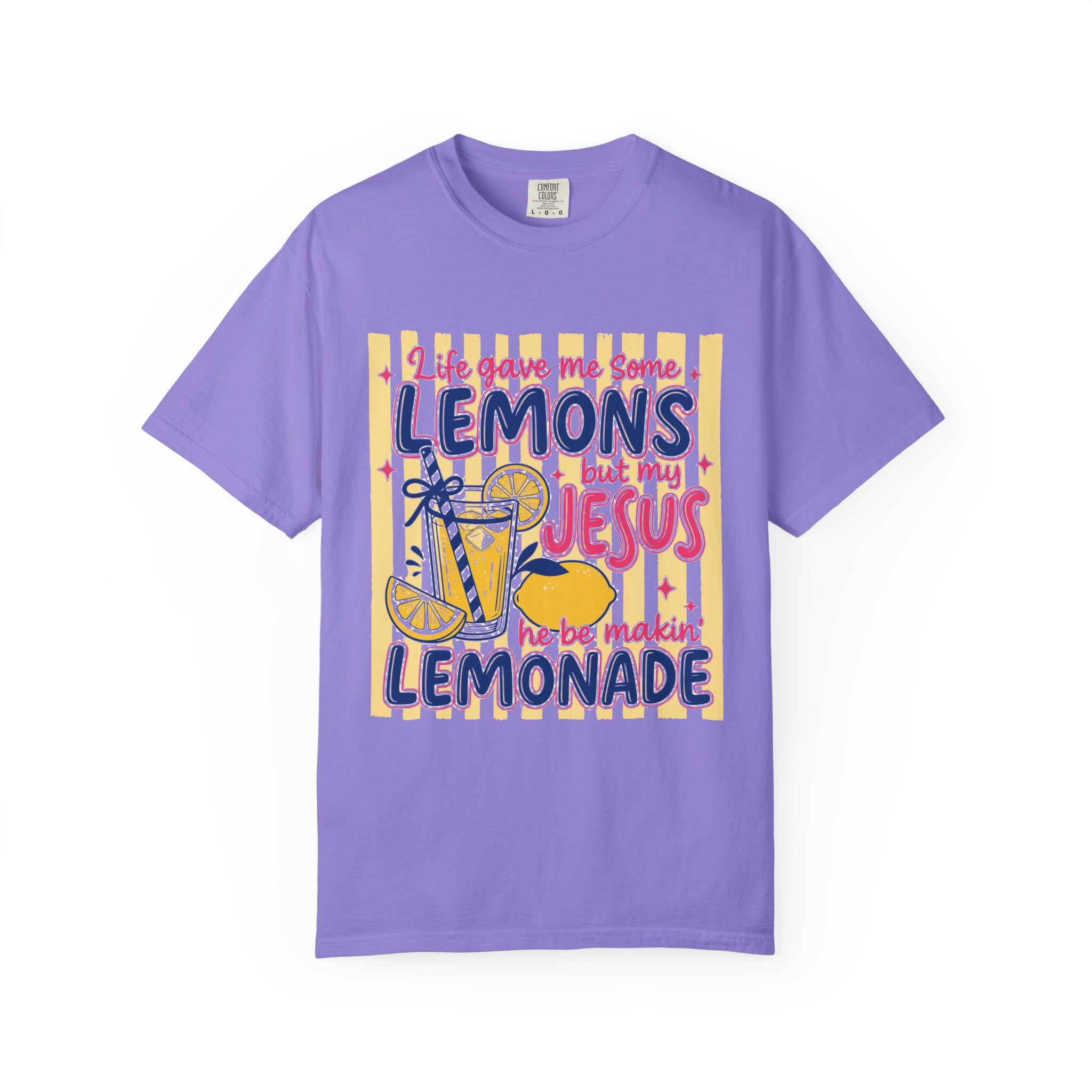 Christian Lemonade T-Shirt — “Life Gave Me Some Lemons but My Jesus” Graphic Tee
