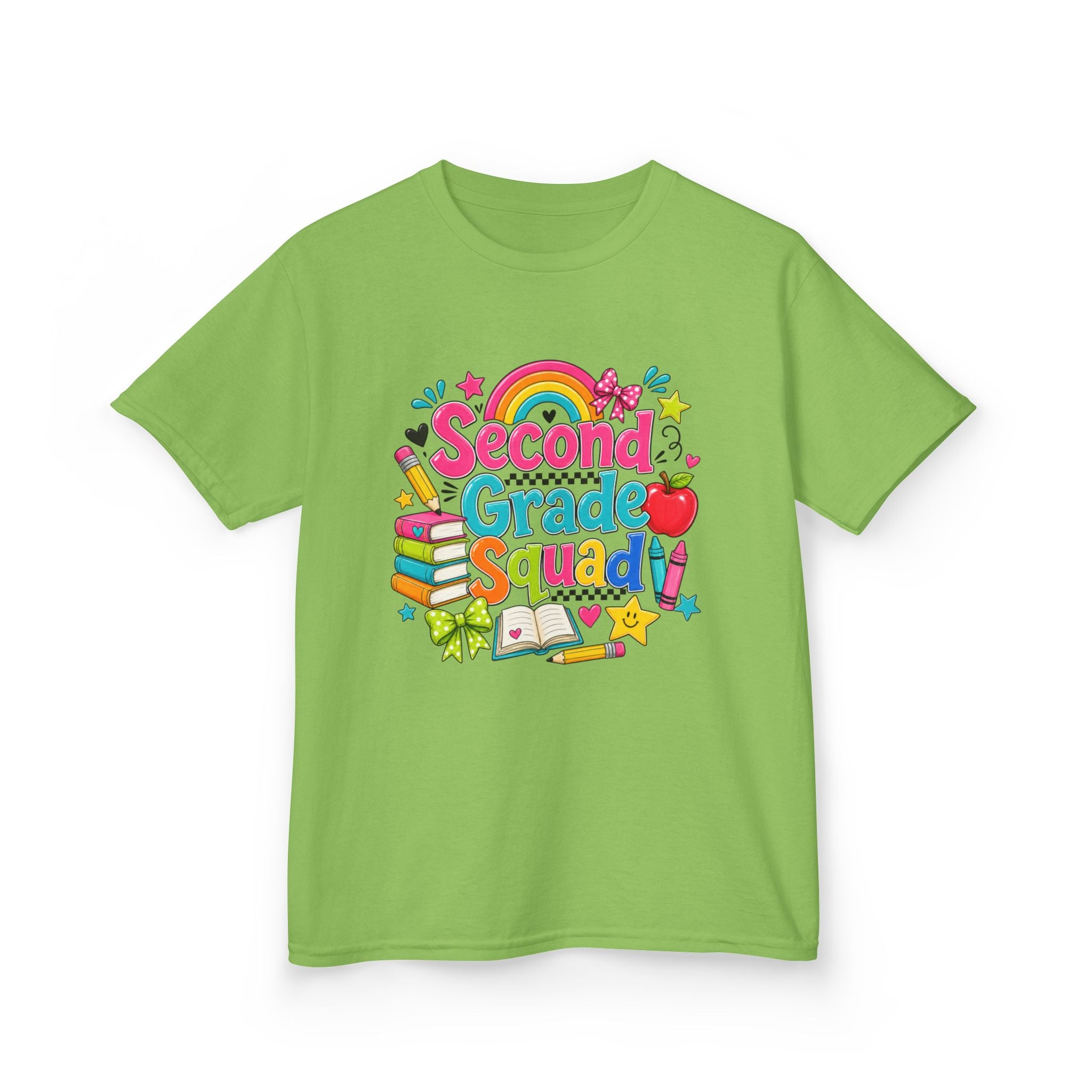 Second Grade Squad Kids T‑Shirt — Colorful Back-to-School Tee