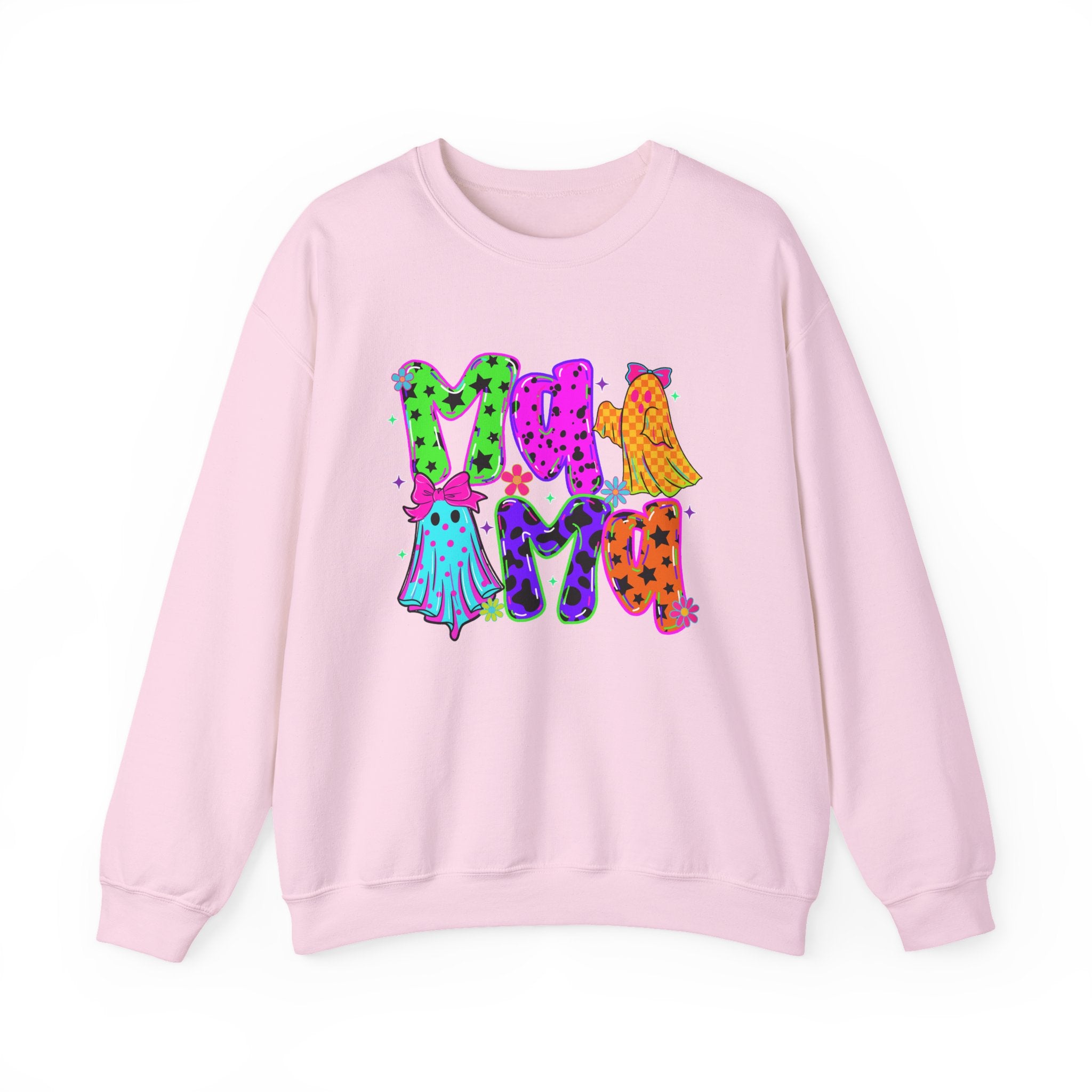 Halloween Ghosts Crewneck Sweatshirt — Colorful Spooky Graphic