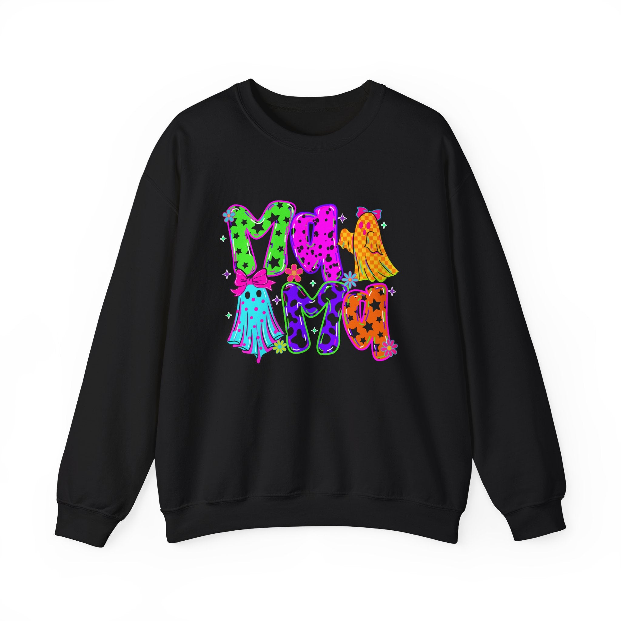 Halloween Ghosts Crewneck Sweatshirt — Colorful Spooky Graphic