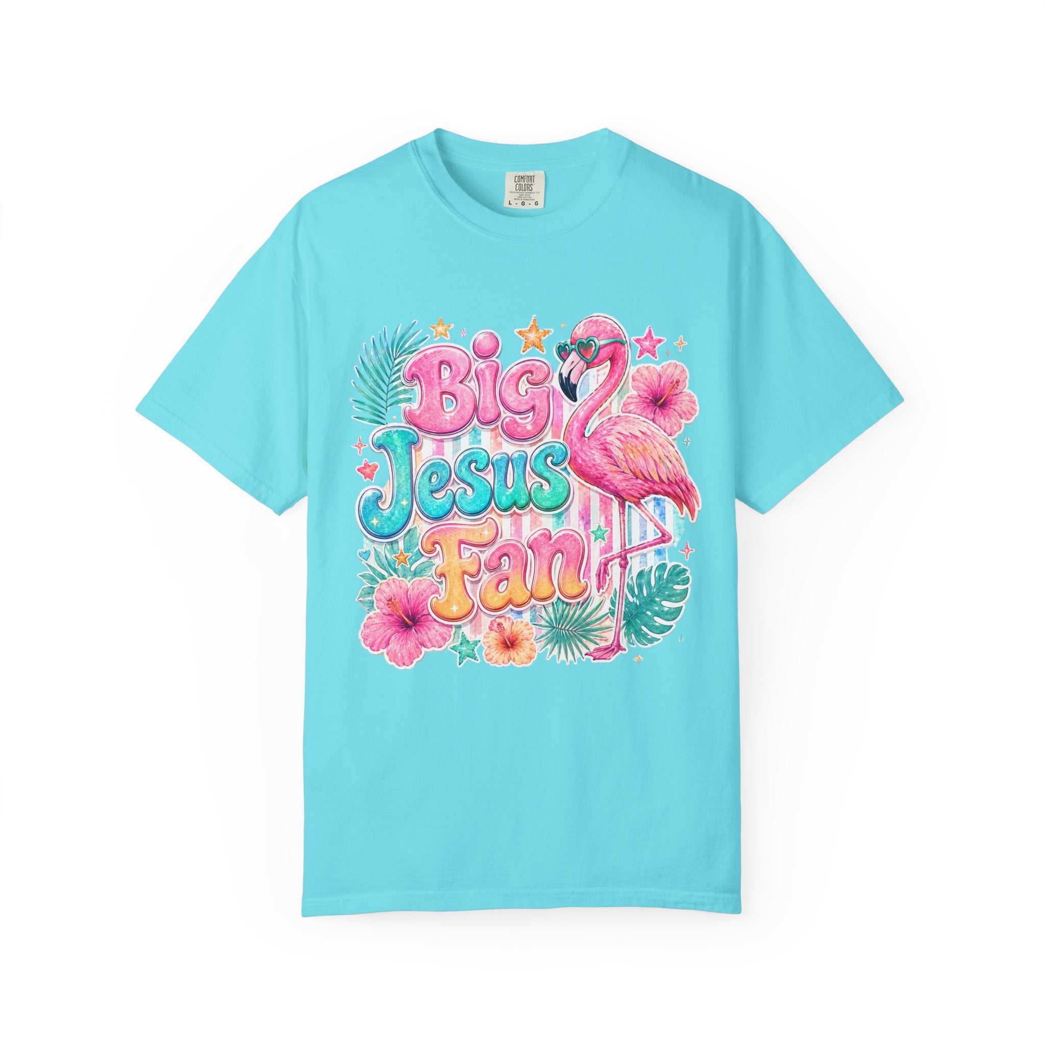 Big Jesus Fan T-Shirt — Tropical Flamingo Christian Graphic Tee