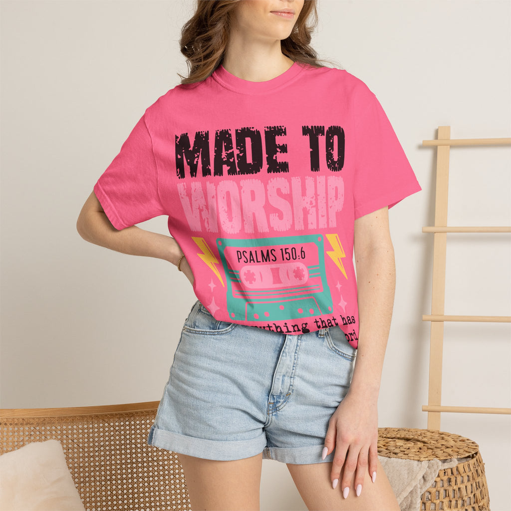 Made to Worship T-Shirt — "Psalms 150:6" Retro Cassette Christian Tee