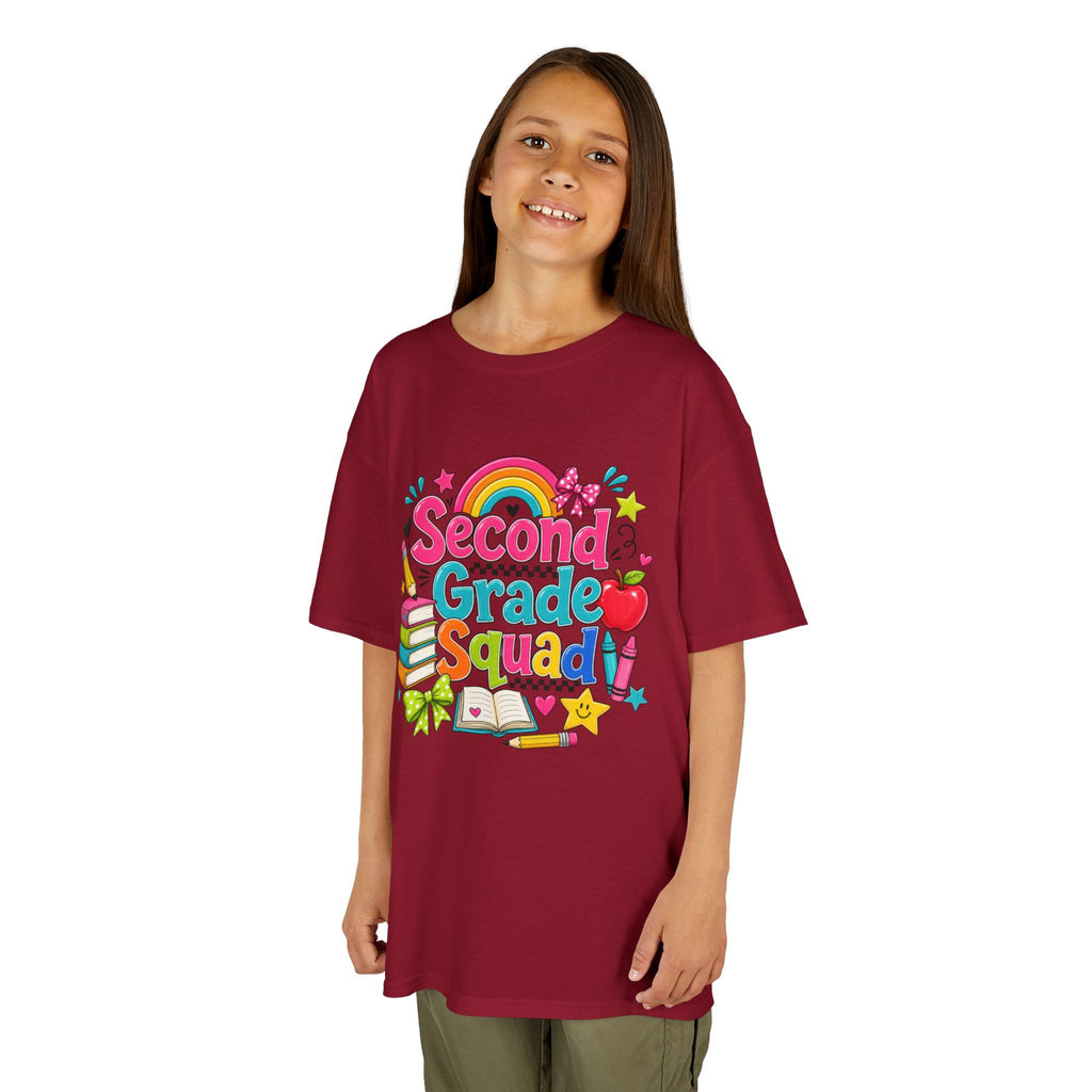 Second Grade Squad Kids T‑Shirt — Colorful Back-to-School Tee