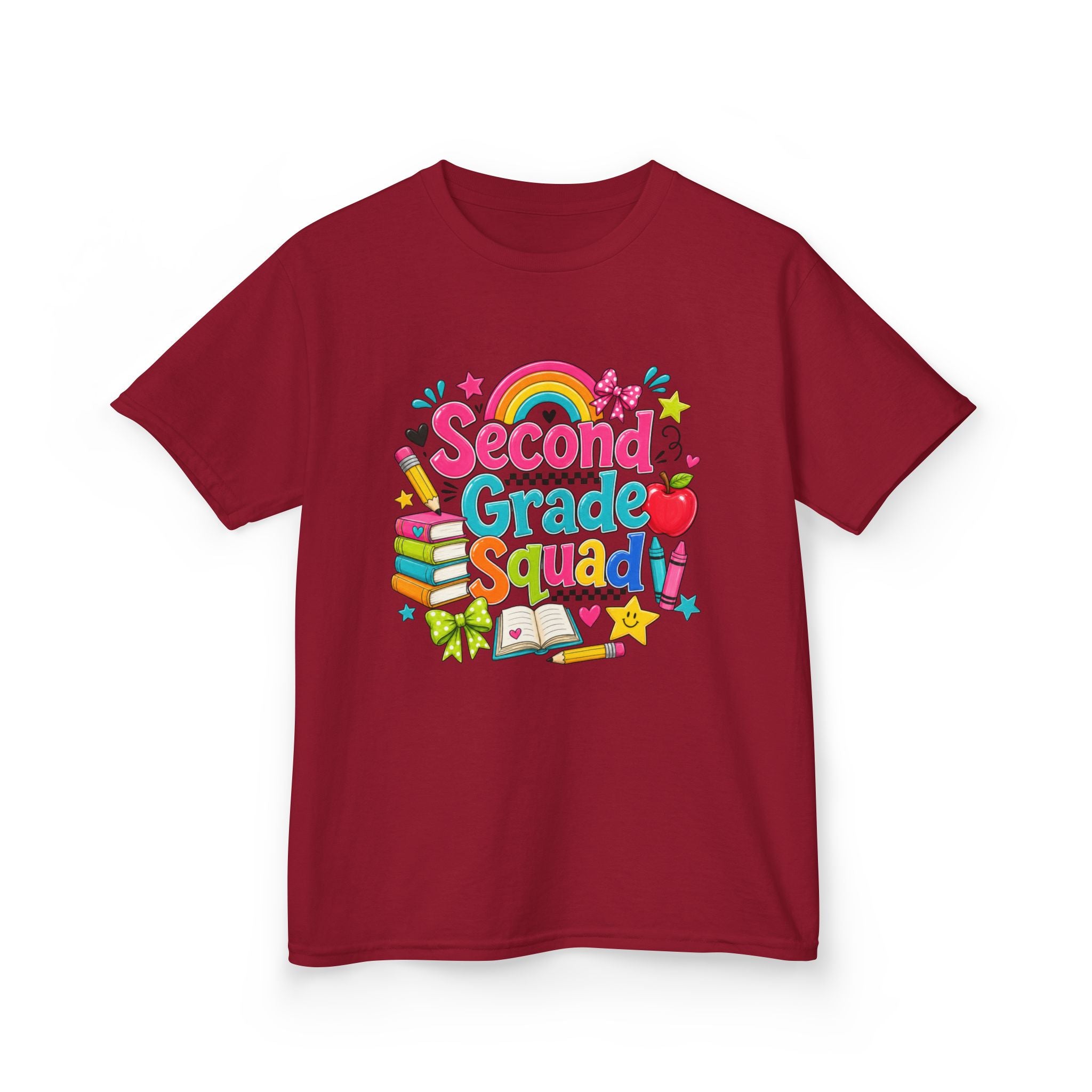 Second Grade Squad Kids T‑Shirt — Colorful Back-to-School Tee