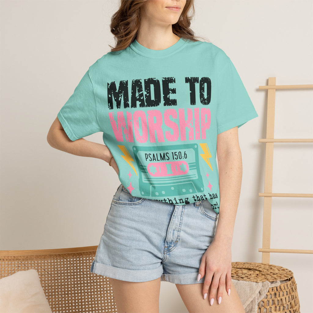 Made to Worship T-Shirt — "Psalms 150:6" Retro Cassette Christian Tee