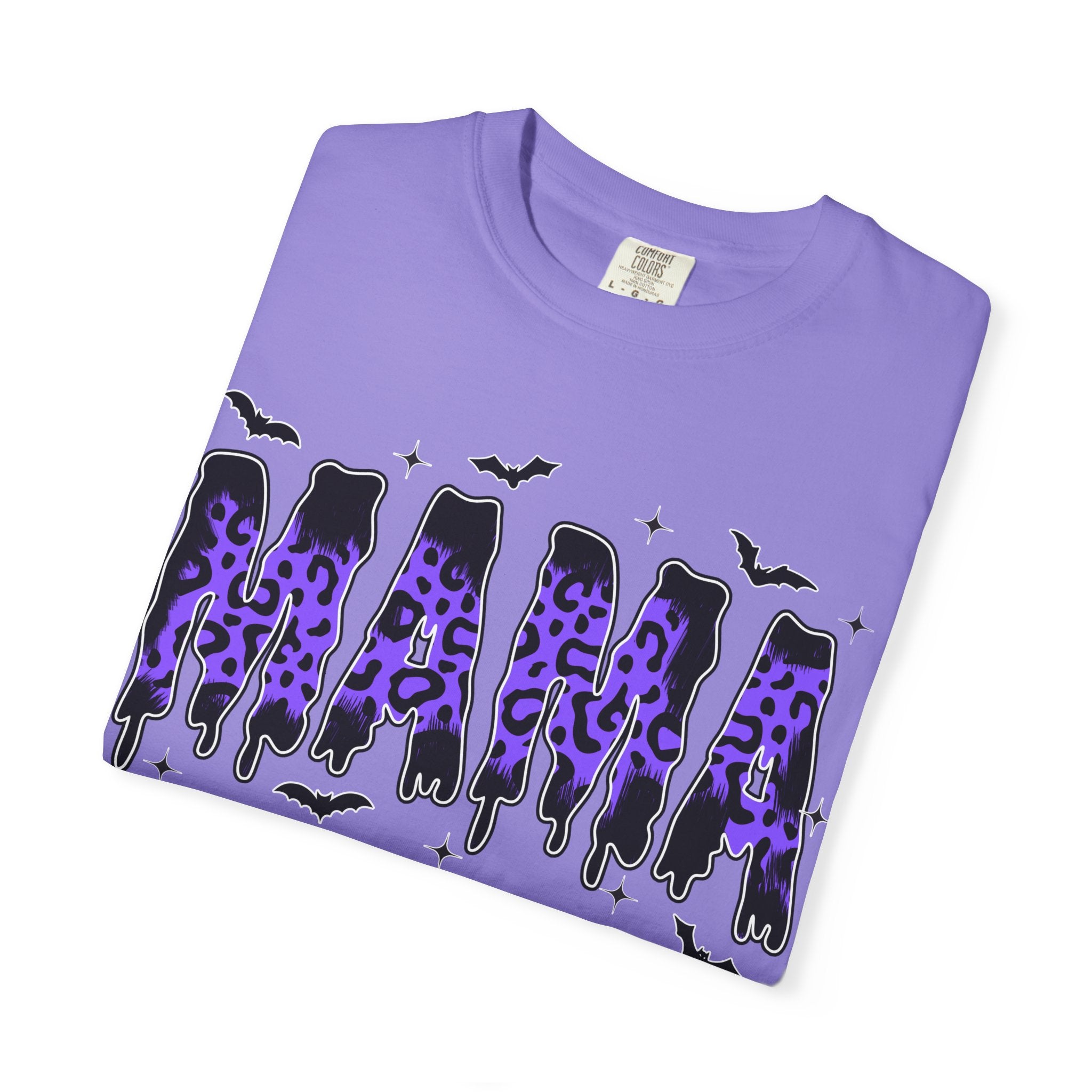 Witchy 'WITCH' Leopard Drip Tee – Purple Halloween Graphic T-Shirt