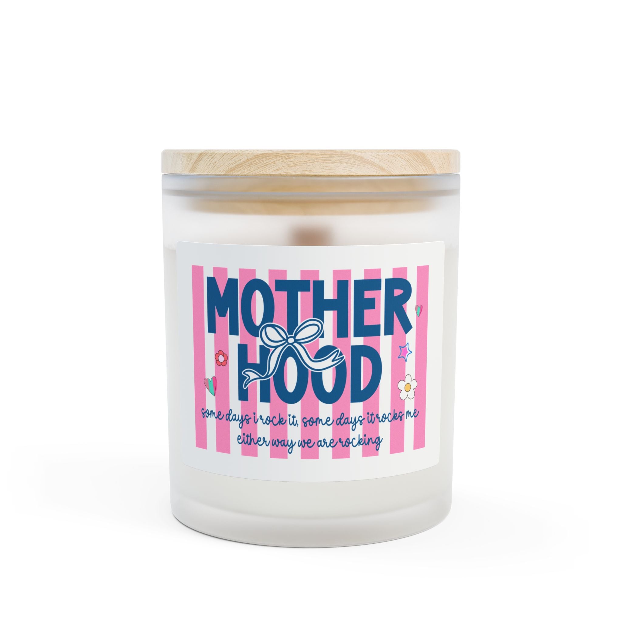 Motherhood Candle — 11oz Frosted Glass Scented Candle (Motherhood: 'Some days...')