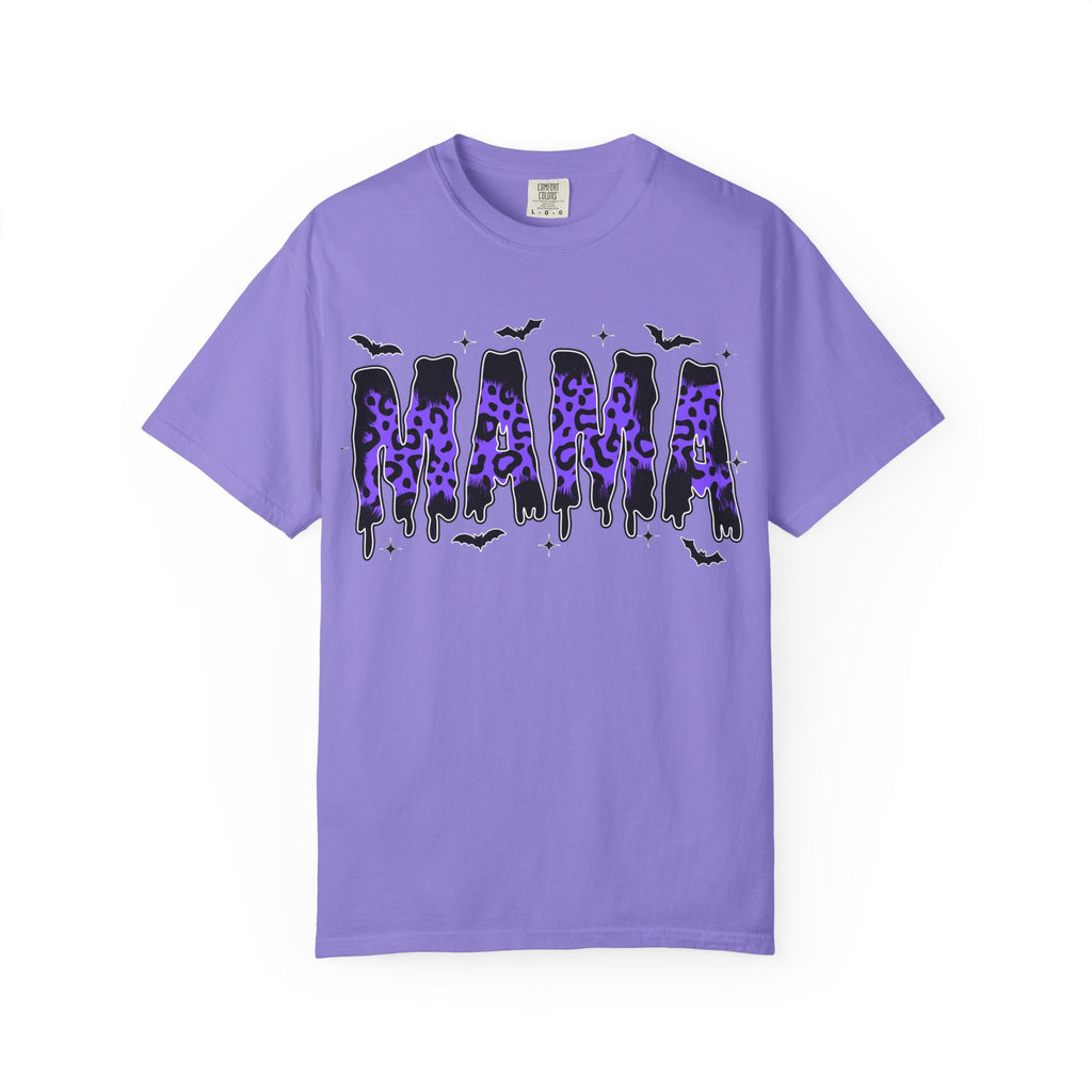 Witchy 'WITCH' Leopard Drip Tee – Purple Halloween Graphic T-Shirt