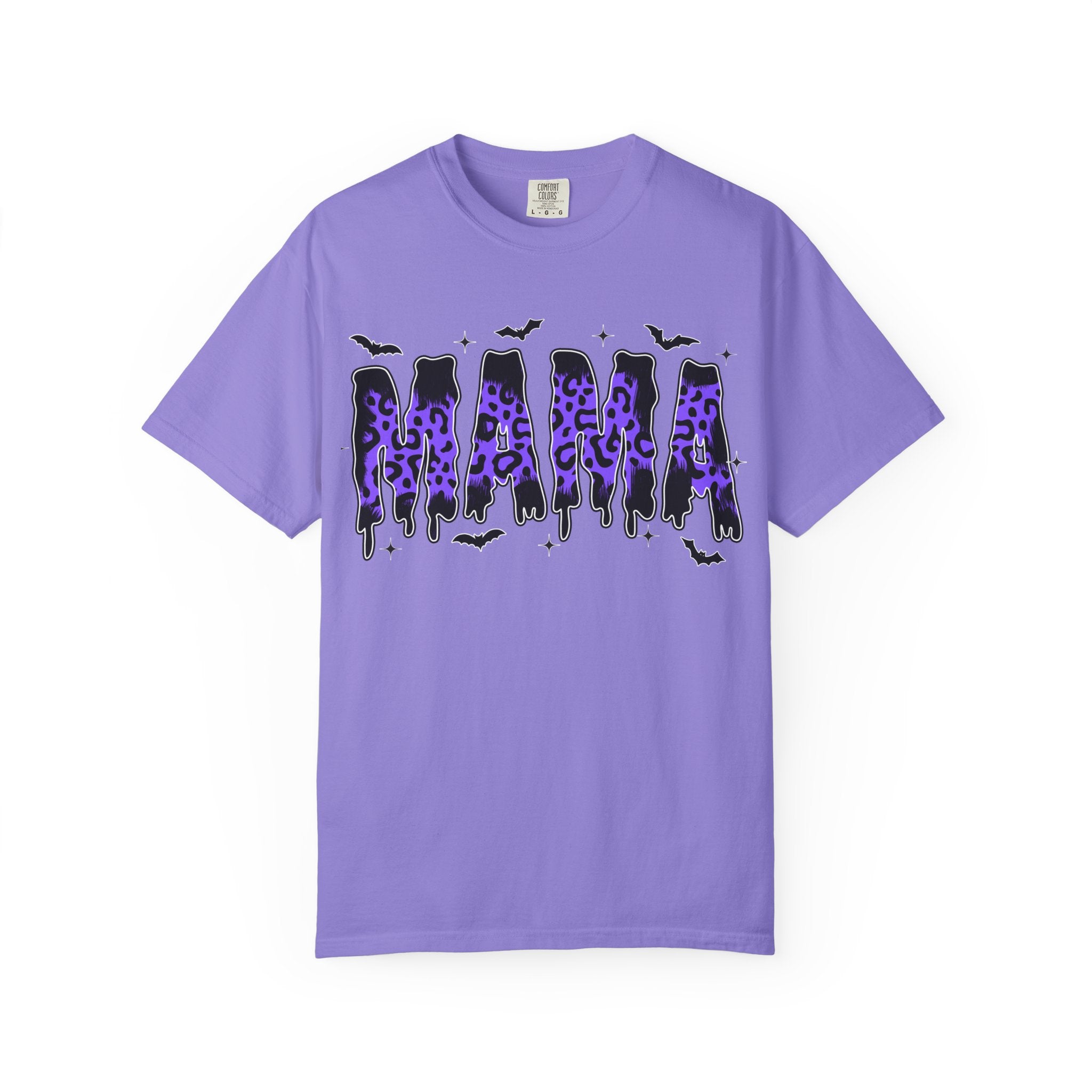 Witchy 'WITCH' Leopard Drip Tee – Purple Halloween Graphic T-Shirt