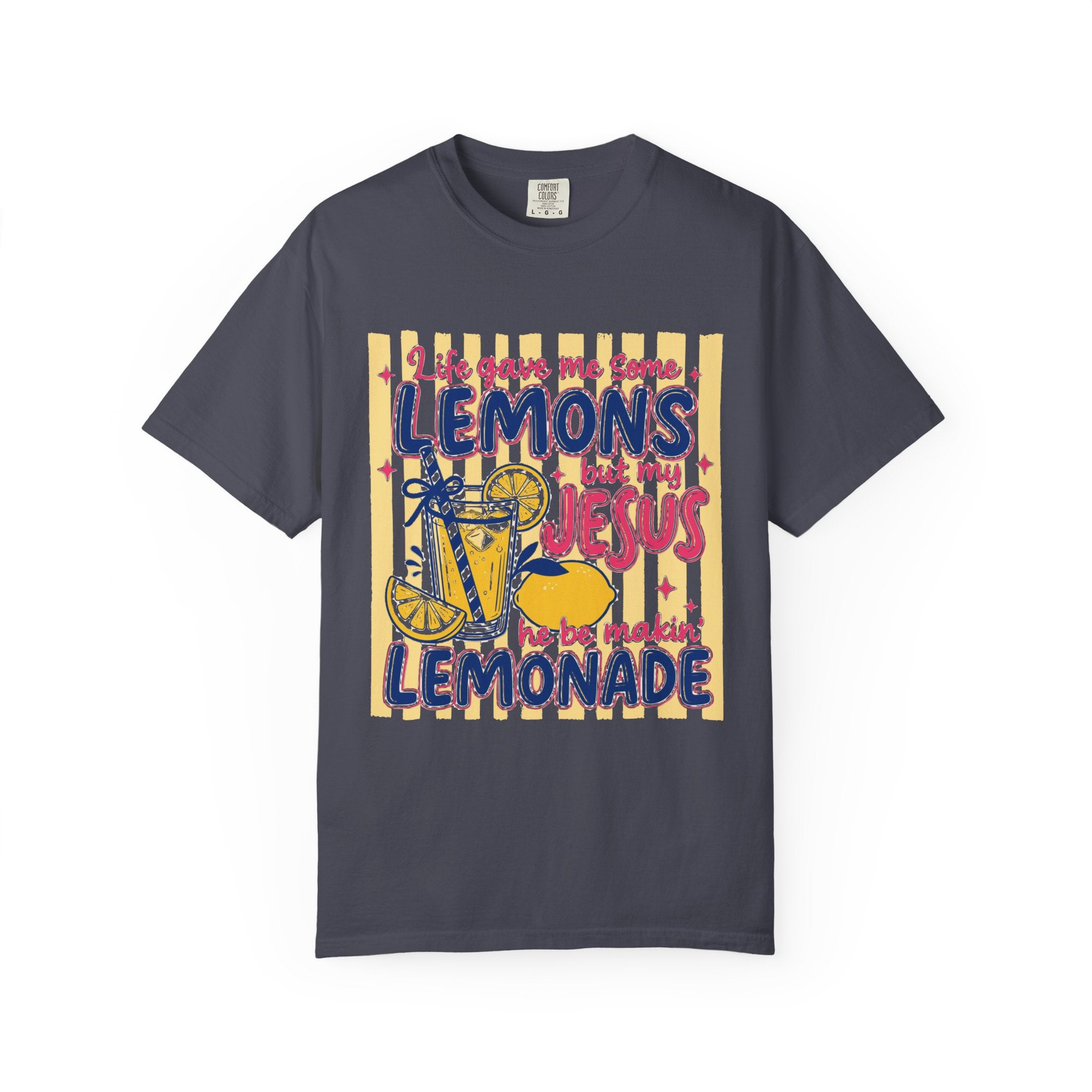 Christian Lemonade T-Shirt — “Life Gave Me Some Lemons but My Jesus” Graphic Tee