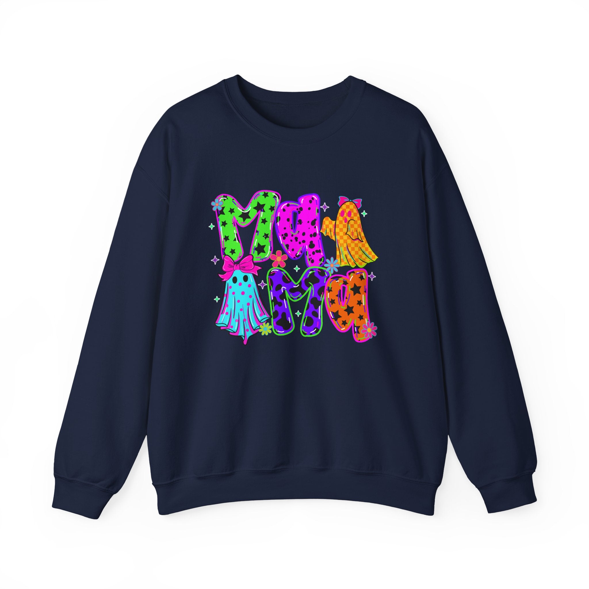 Halloween Ghosts Crewneck Sweatshirt — Colorful Spooky Graphic