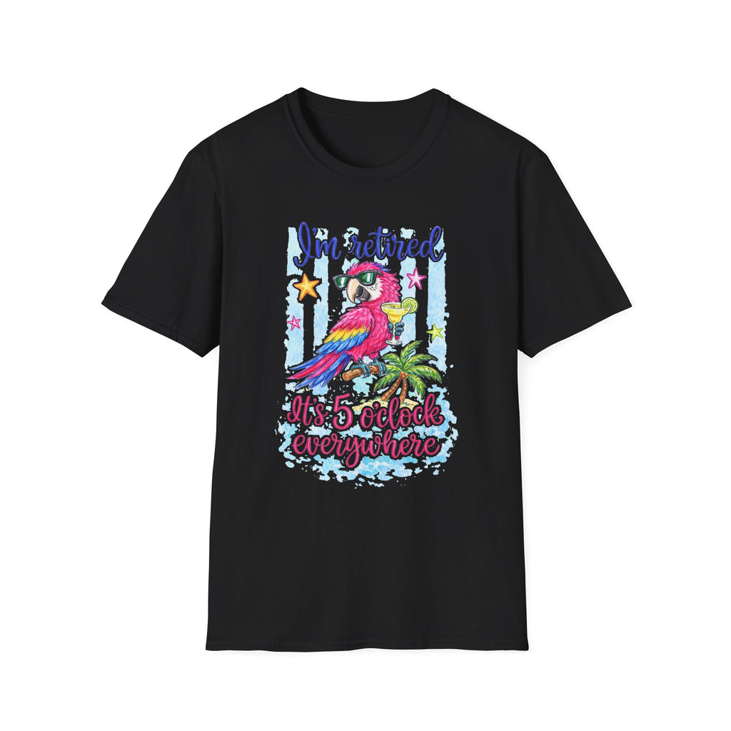 Retired Parrot T-Shirt — "I'm Retired" Colorful Tropical Bird Tee