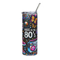 20oz Stainless Tumbler — Made in the 80s Retro Boombox & Roller Skate Design