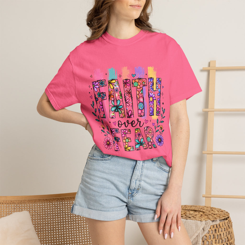 Faith Over Fear Floral Graphic T-Shirt