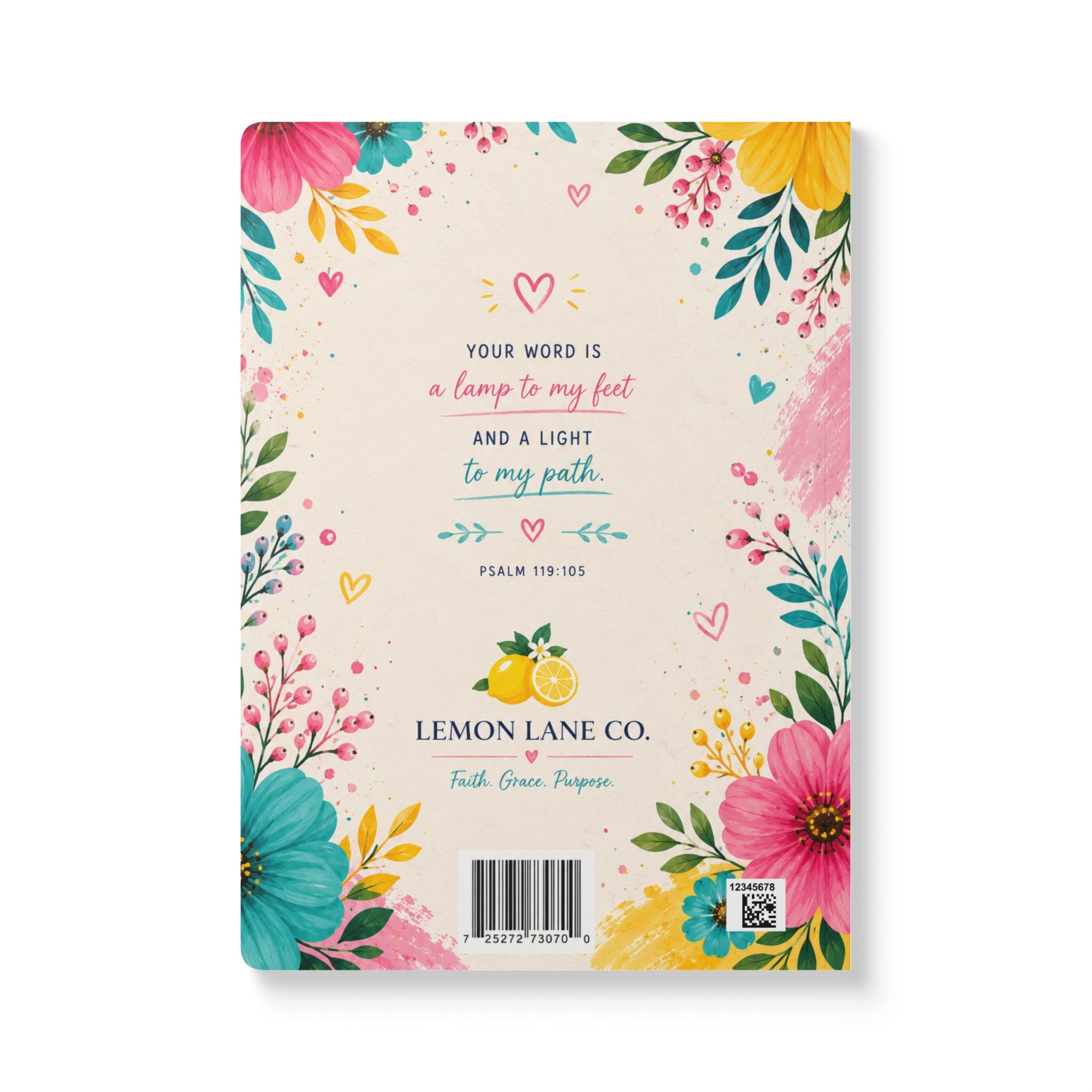 Bible Journal Softcover — Floral Scripture Prayer & Reflection Notebook