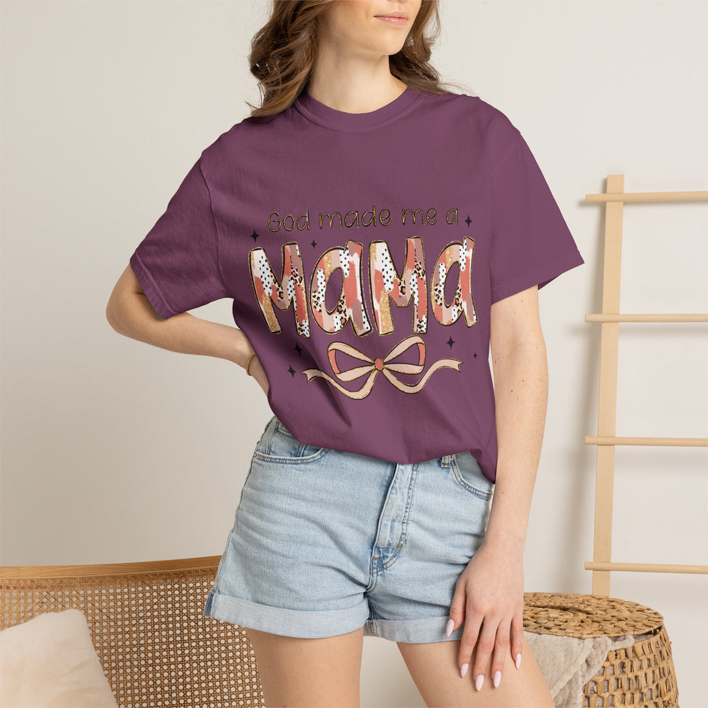 Mama Graphic T-Shirt — "God Made Me a Mama" Floral Design