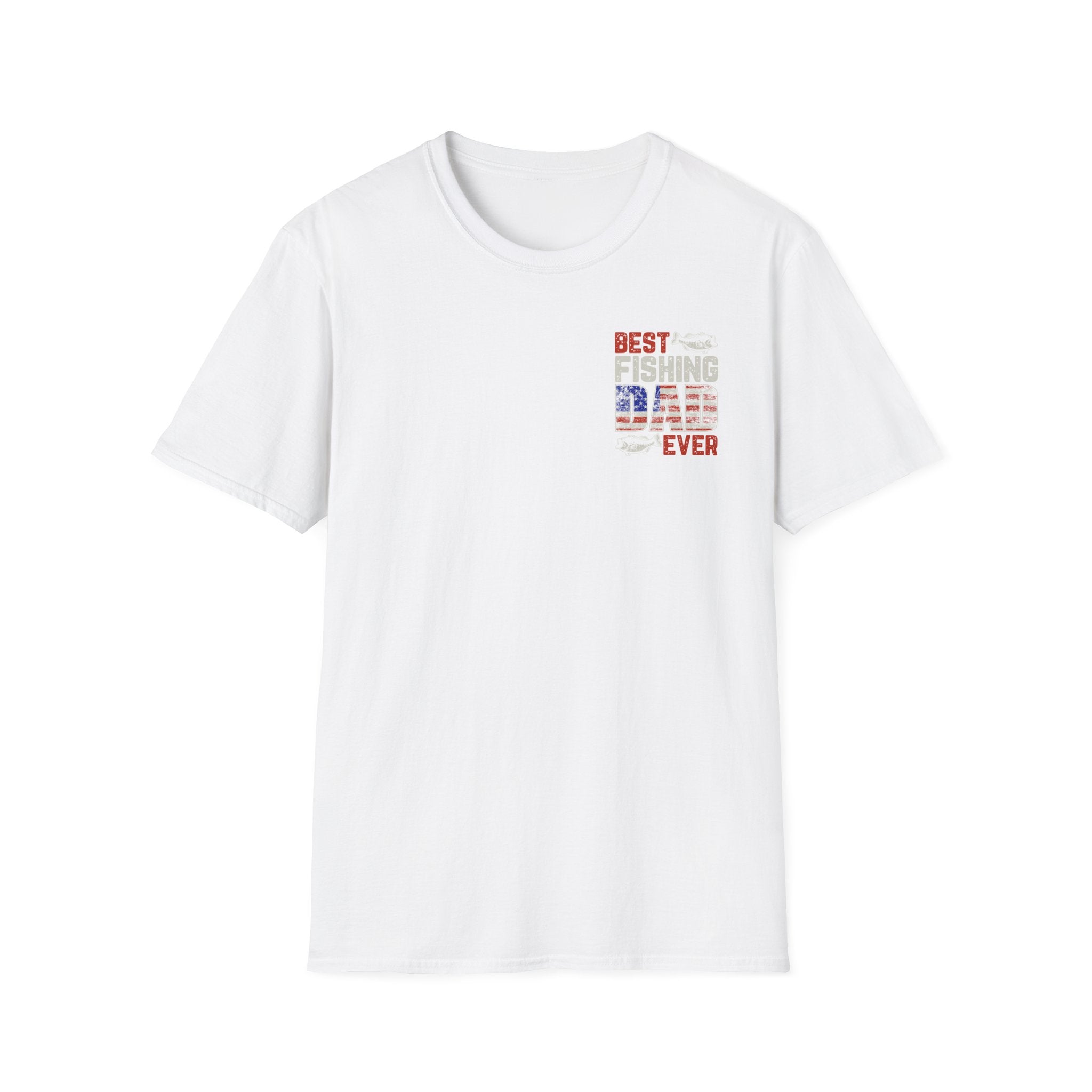 Fishing Dad T‑Shirt — "Best Fishing Dad Ever" Patriotic Pocket Tee