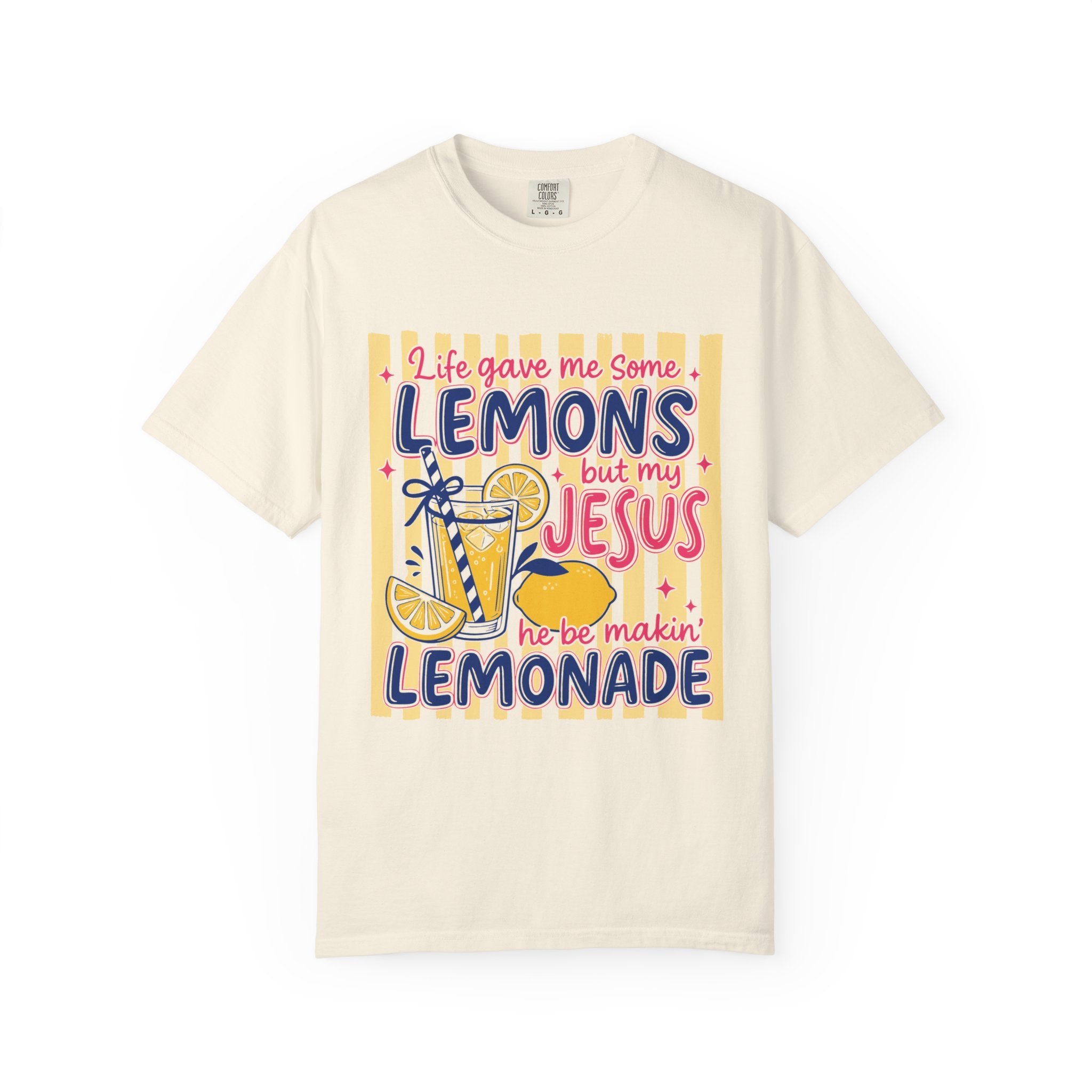 Christian Lemonade T-Shirt — “Life Gave Me Some Lemons but My Jesus” Graphic Tee