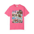 Christian Leopard Cross T-Shirt — "Just a Girl Who Loves Jesus" Graphic