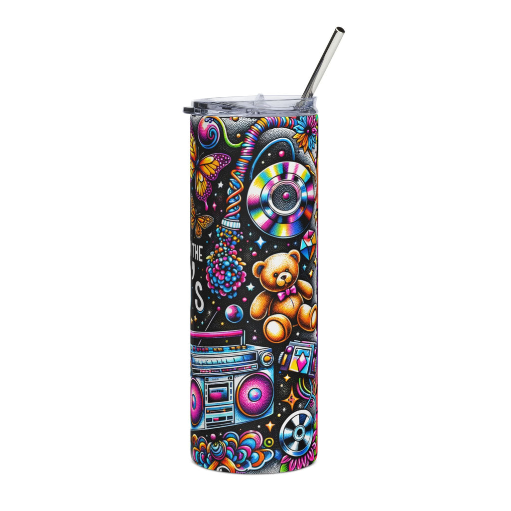 20oz Stainless Tumbler — Made in the 80s Retro Boombox & Roller Skate Design