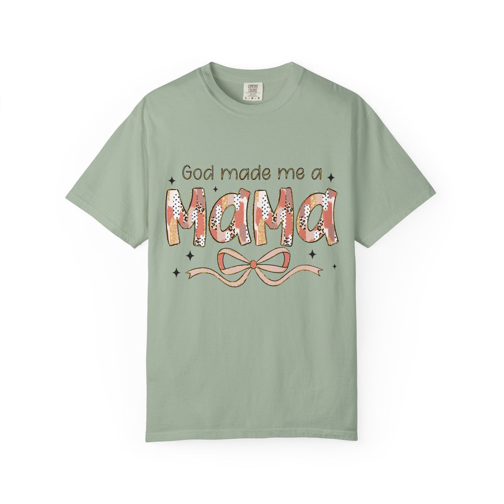 Mama Graphic T-Shirt — "God Made Me a Mama" Floral Design