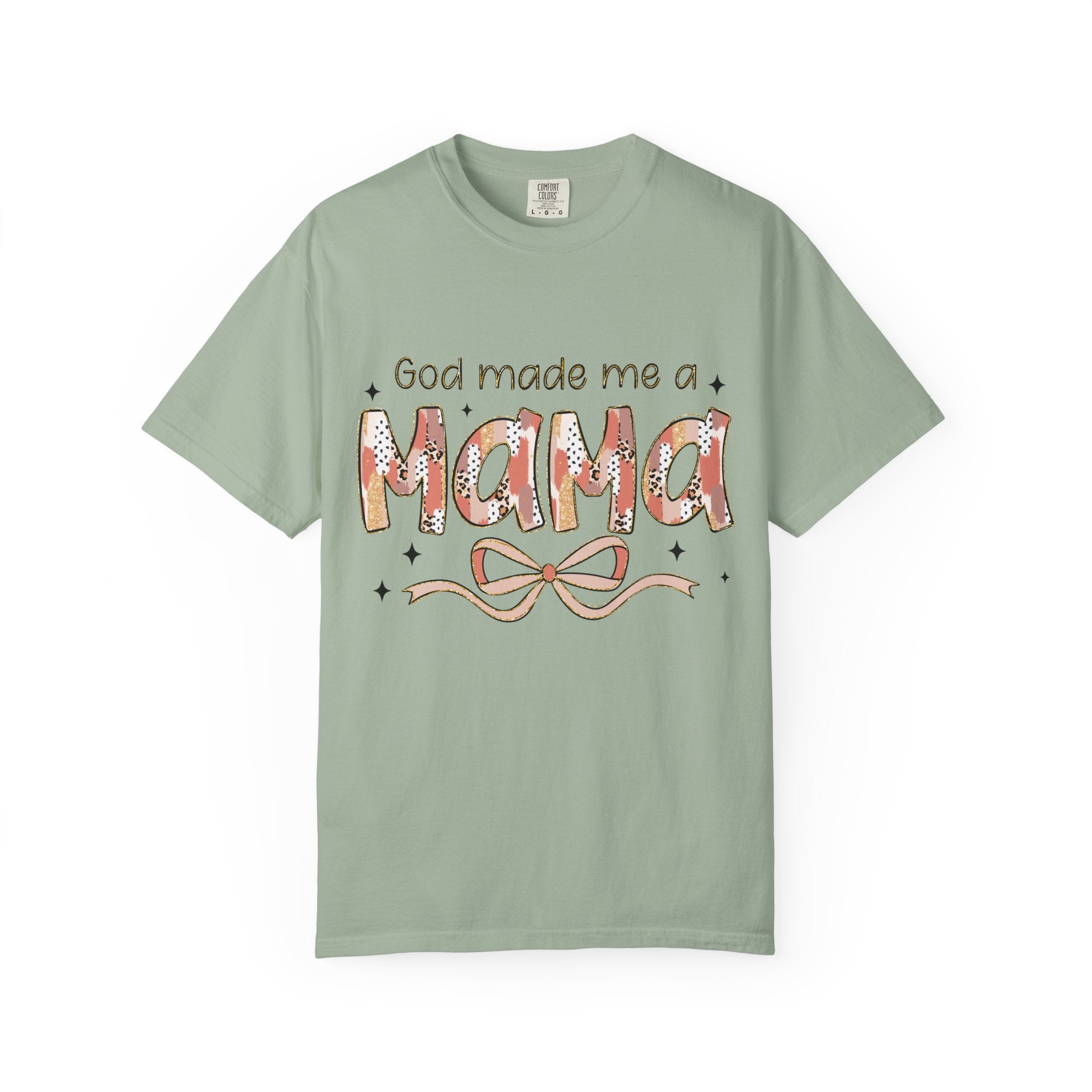 Mama Graphic T-Shirt — "God Made Me a Mama" Floral Design