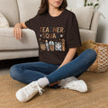 Teacher Squad T-Shirt — Cute Neutral School Staff Tee with Pencils & Doodles