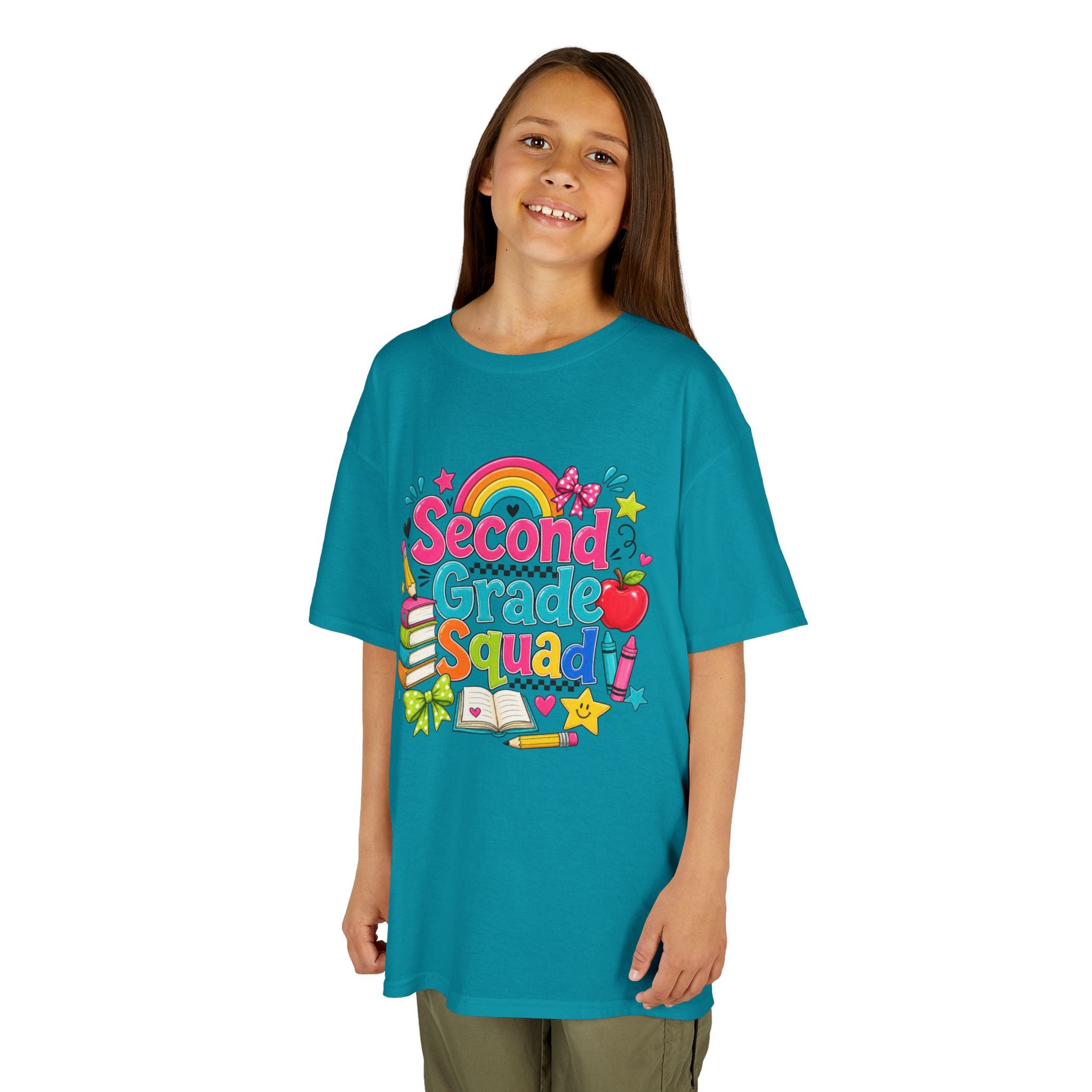Second Grade Squad Kids T‑Shirt — Colorful Back-to-School Tee