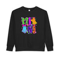 Toddler Sweatshirt — "Mini Monster" Colorful Halloween Ghosts Graphic