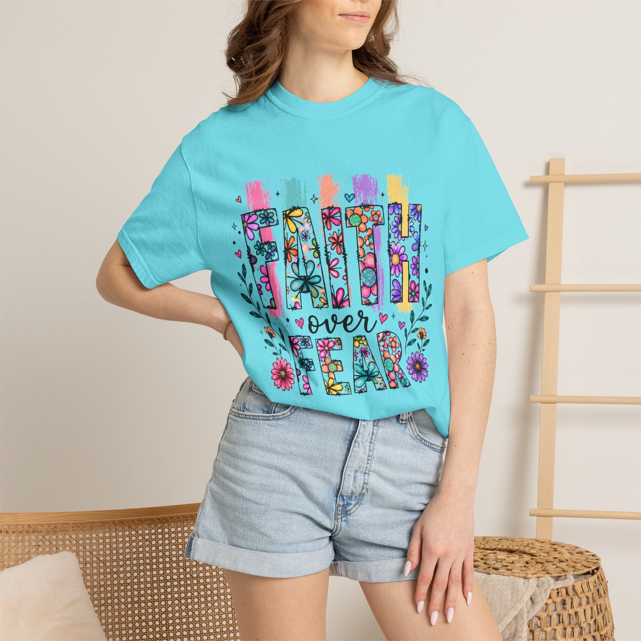 Faith Over Fear Floral Graphic T-Shirt