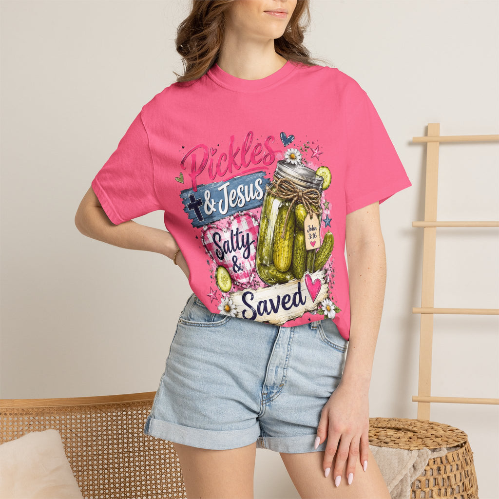 Pickles & Jesus T-Shirt — “Salty & Saved” Christian Graphic Tee