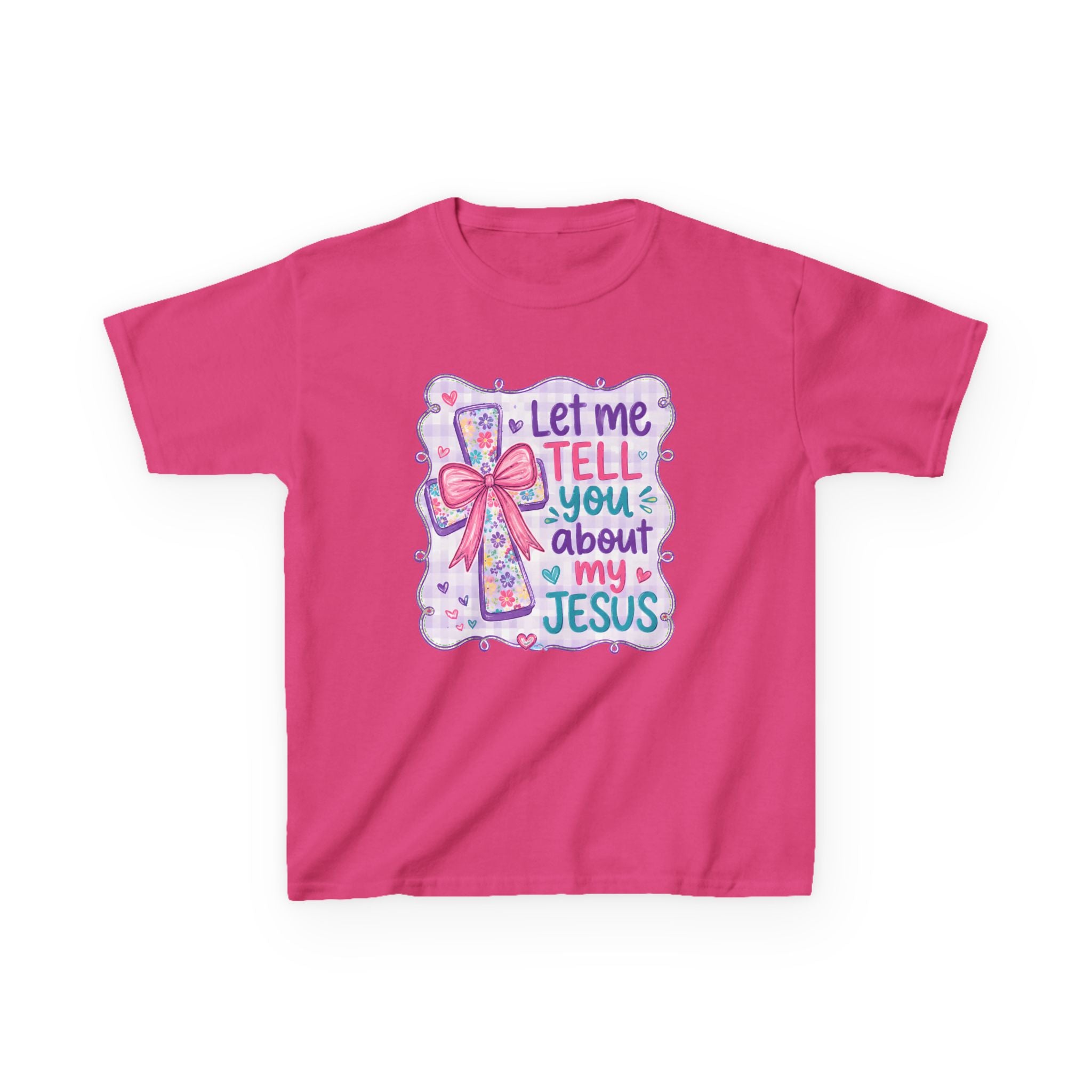 Kids Tee “Let Me Tell You About My Jesus” — Cute Christian Faith Shirt