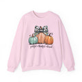 Pumpkin Trio Crewneck Sweatshirt — "Grateful • Thankful • Blessed" Fall Pullover