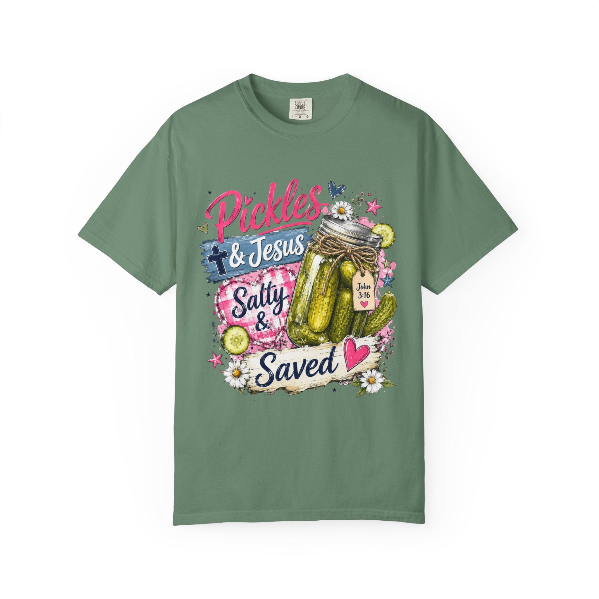 Pickles & Jesus T-Shirt — “Salty & Saved” Christian Graphic Tee